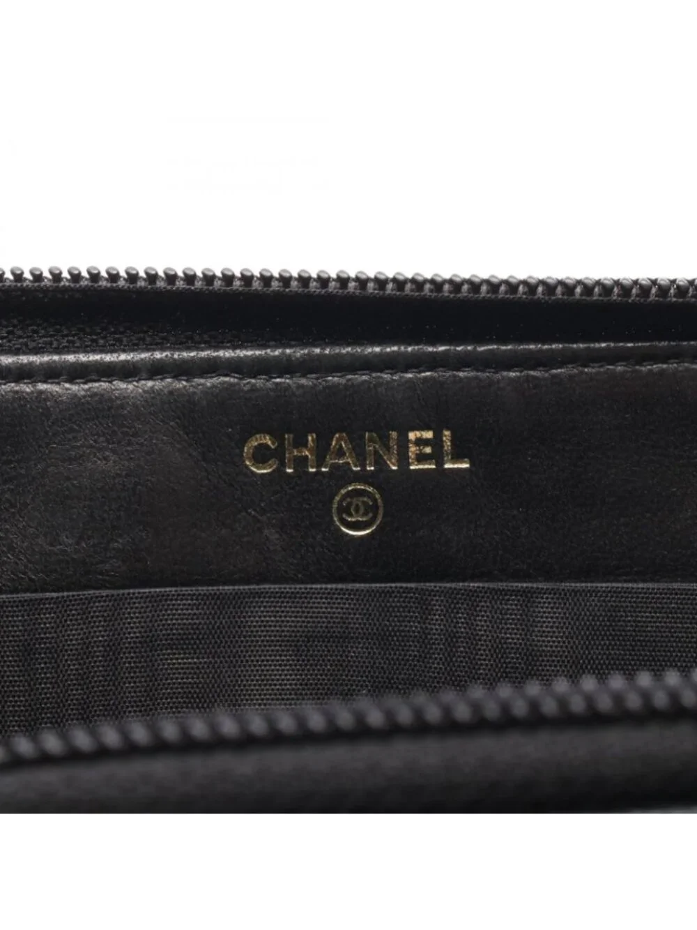 Chanel Round Wallet CC Logo Black Caviar Leather